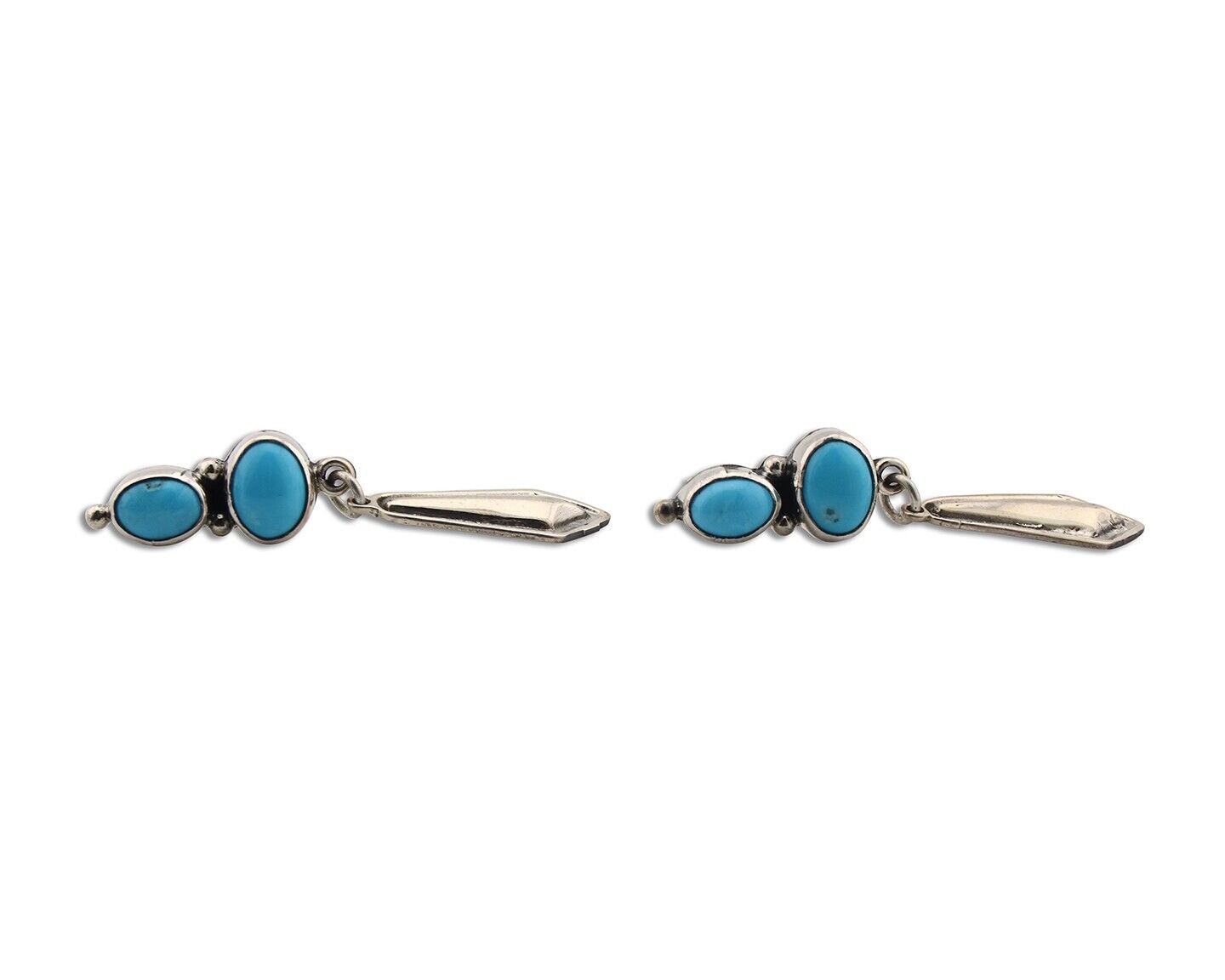 Navajo Earrings 925 Silver Natural Blue Turquoise Native American Earrings C80's