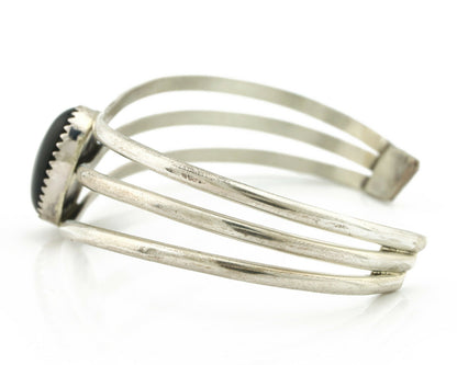 Navajo Bracelet .925 Silver Natural Black Onyx Artist Native American C.90's
