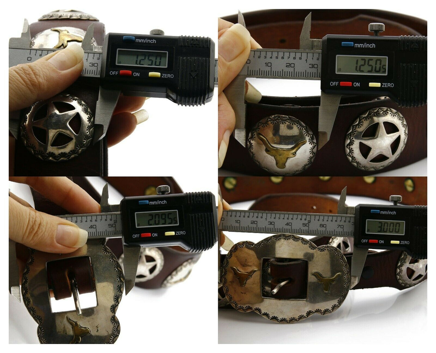 Navajo Concho Belt .925 Silver Signed Sacajawea C.80's