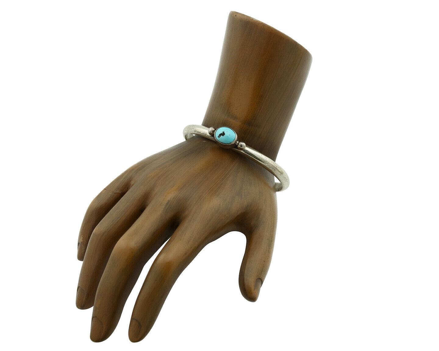 Navajo Bracelet .925 Silver Blue Turquoise Native American Artist C.80's