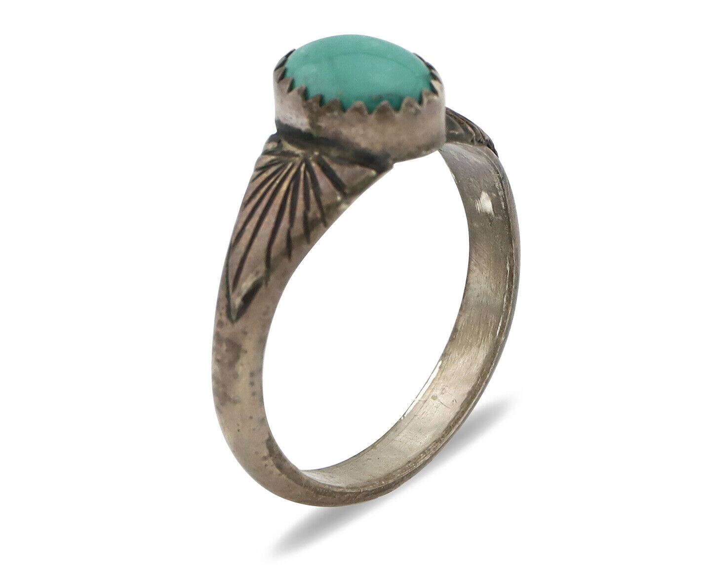 Navajo Ring 925 Silver Natural Mined Turquoise Native Artist C.80's