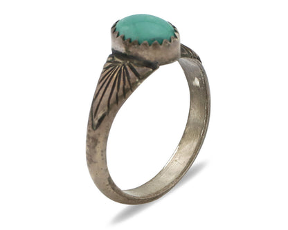 Navajo Ring 925 Silver Natural Mined Turquoise Native Artist C.80's