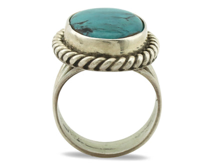 Navajo Ring .925 Silver Natural Blue Turquoise Native American Artist C.1980's