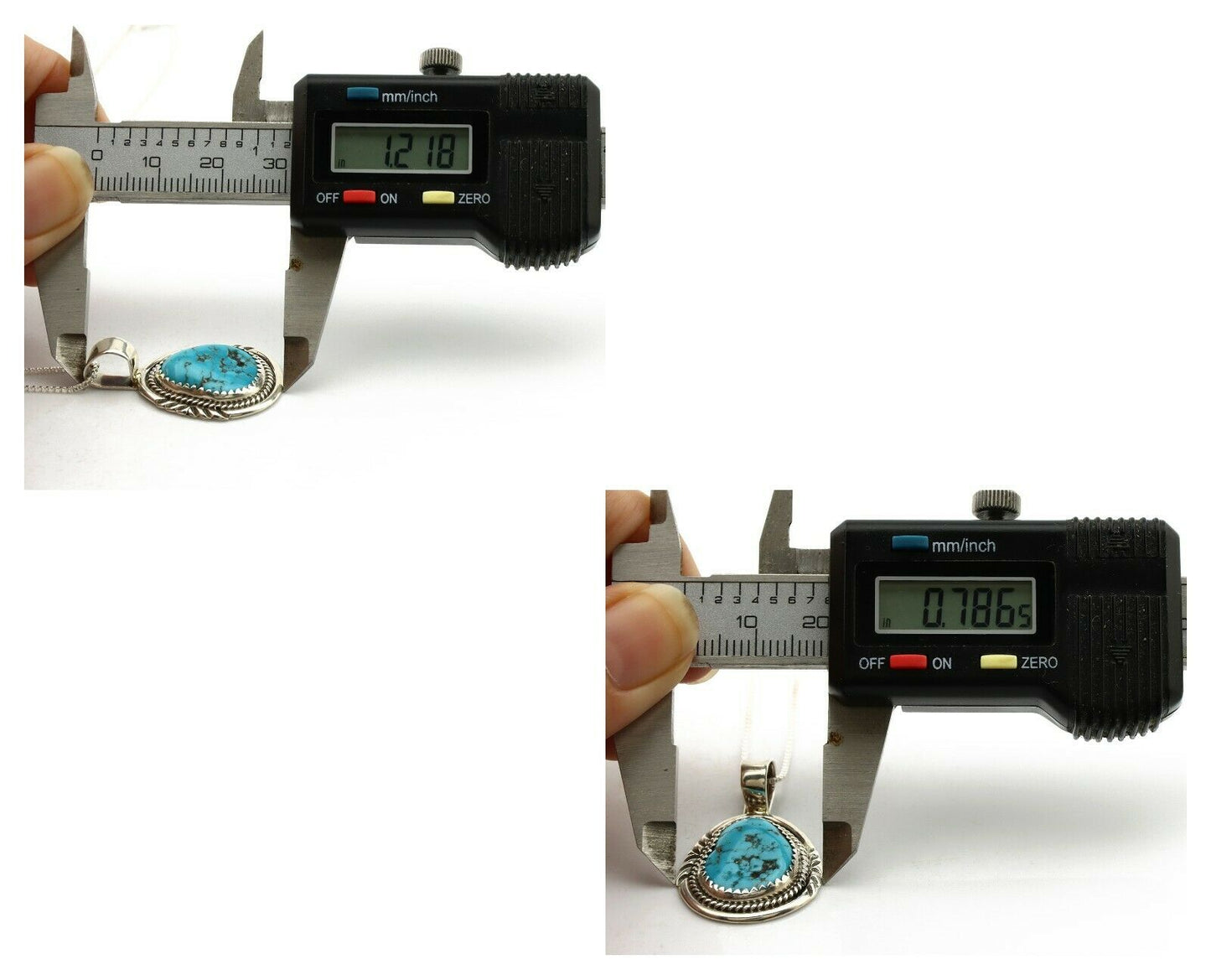 Navajo Necklace .925 Silver Morenci Turquoise Signed Anna Begay C.1980's