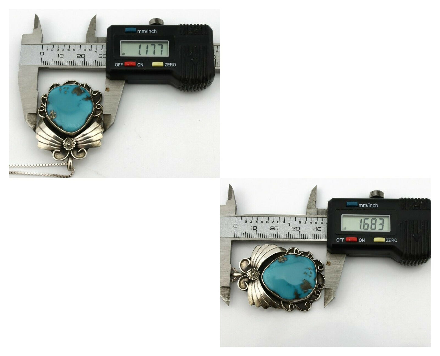 Navajo Necklace .925 Silver Morenci Turquoise Native American C.80's