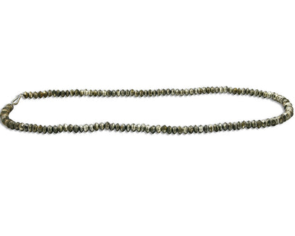 Old Navajo Handmade .925 Silver Bead Necklace 8.1mm Wide 28in Long