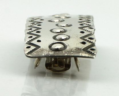 Women's Navajo Hair Clip Barrette .925 Silver Hand Stamped Native Artist C.80's