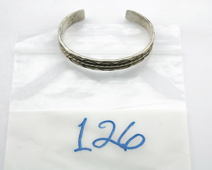 Navajo Bracelet .925 Silver Handmade Hand Stamped Signed Artist C Montoya C.80's