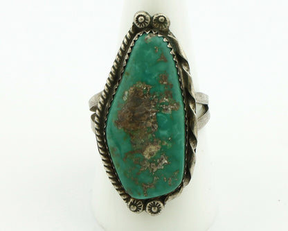 Navajo Ring .925 Silver Natural Aqua Turquoise Signed James Martin C.80's