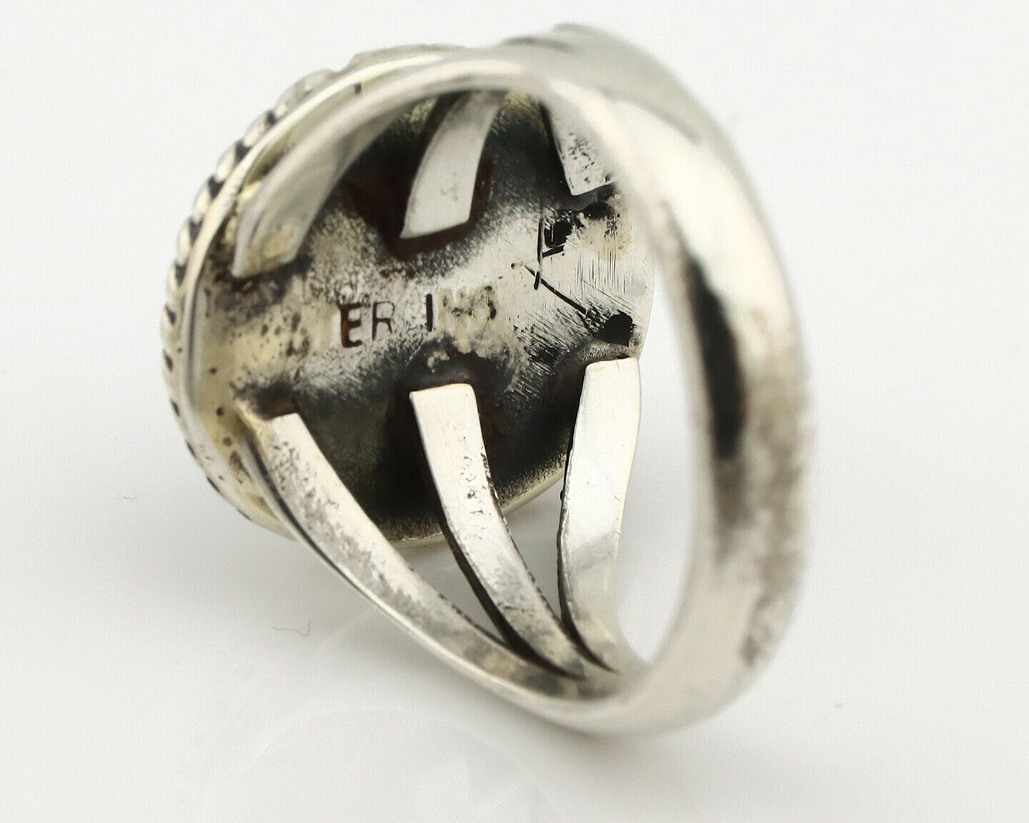 Navajo Ring .925 Silver Blue Southwest Turquoise Native Artist C.1980's