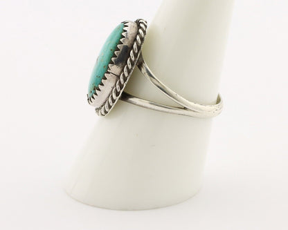 Navajo Handmade Ring 925 Silver Kingman Turquoise Artist Signed MC C.80's