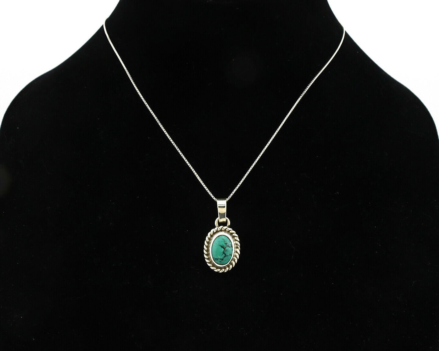 Navajo Pendant .925 Silver Aqua Turquoise Native American C.80's