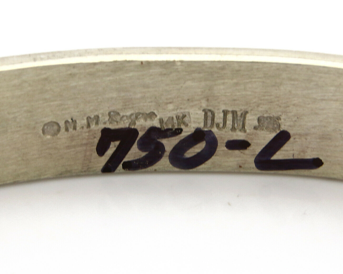 Navajo Bracelet .925 Silver SOLID 14k Yellow Gold Signed MM Rogers & DJM C80-90s