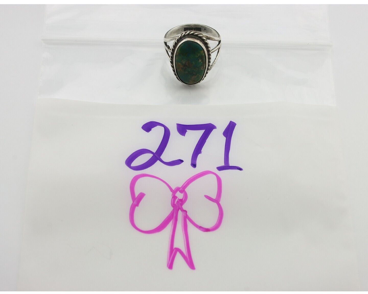Navajo Handmade Ring .925 Silver Arizona Turquoise Native Artist C.80's
