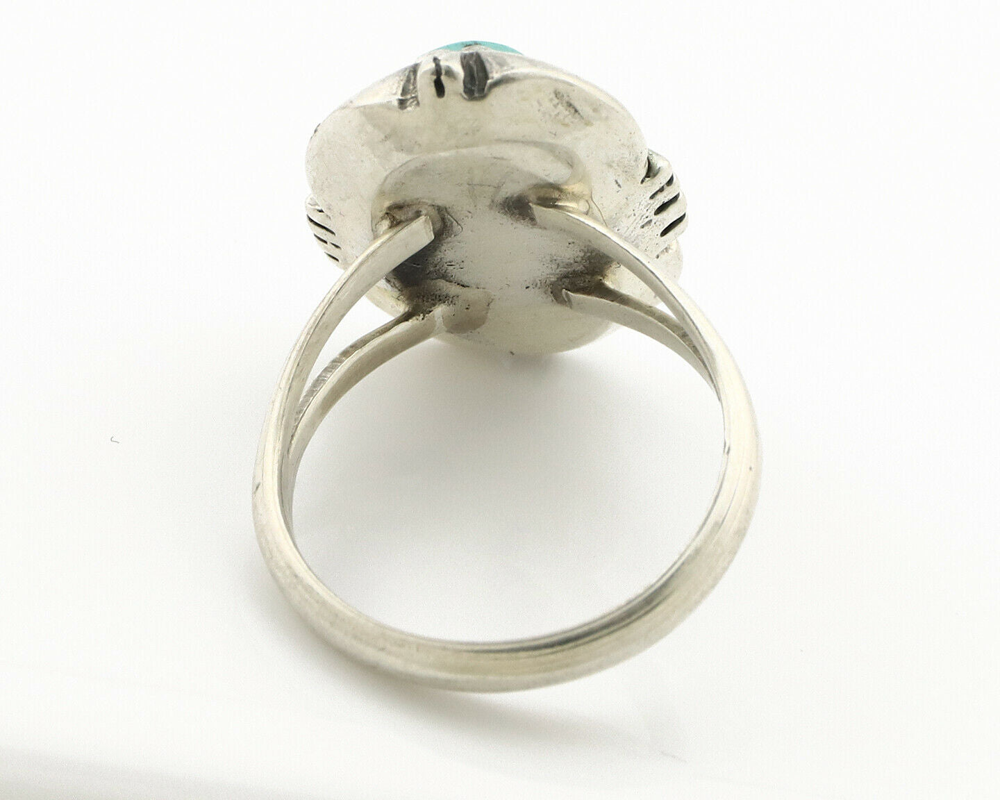 Navajo Ring .925 Silver Kingman Turquoise Handmade Native American Artist C.80's