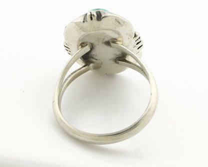 Navajo Ring .925 Silver Kingman Turquoise Handmade Native American Artist C.80's