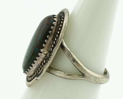 Navajo Ring .925 Silver Nevada Turquoise Native American Artist C.1980's