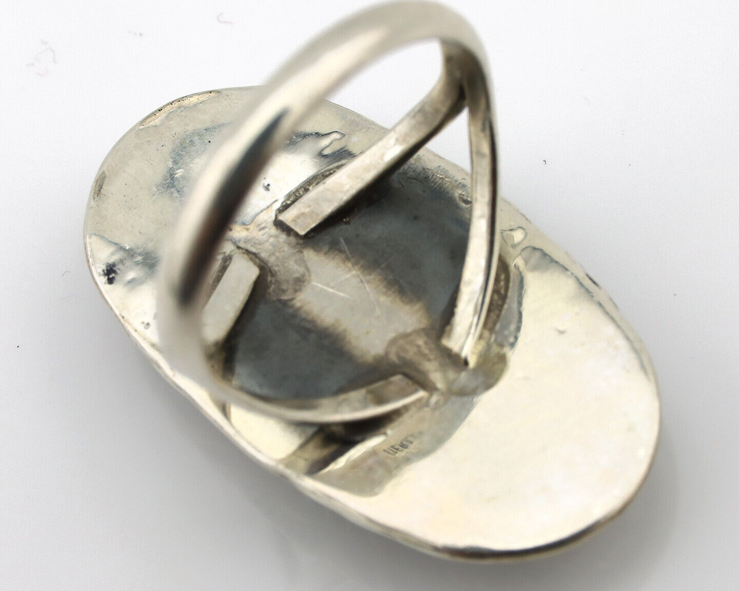 Navajo Ring 925 Silver Natural Blue Turquoise Native American Artist C.1980's