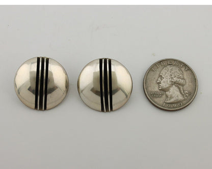 Navajo Earrings 925 Silver Handmade Native American Artist Signed Yazzie C.80's