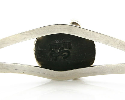 Navajo Bracelet .925 Silver Turquoise Mountain Signed Calvin Peterson C.80's