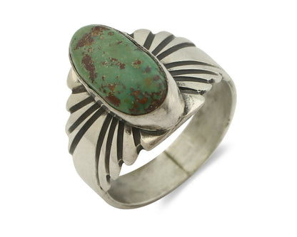 Navajo Ring .925 Silver Blue Green Arizona Turquoise Artist Signed Apache C.80's