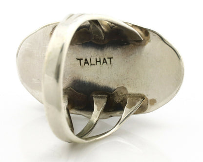 Navajo Ring .925 Silver Blue Gem Turquoise Native American Artist C.80's