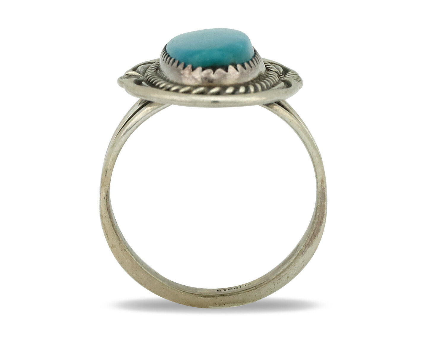 Navajo Ring 925 Silver Southwest Blue Turquoise Artist Signed Begay C.80's