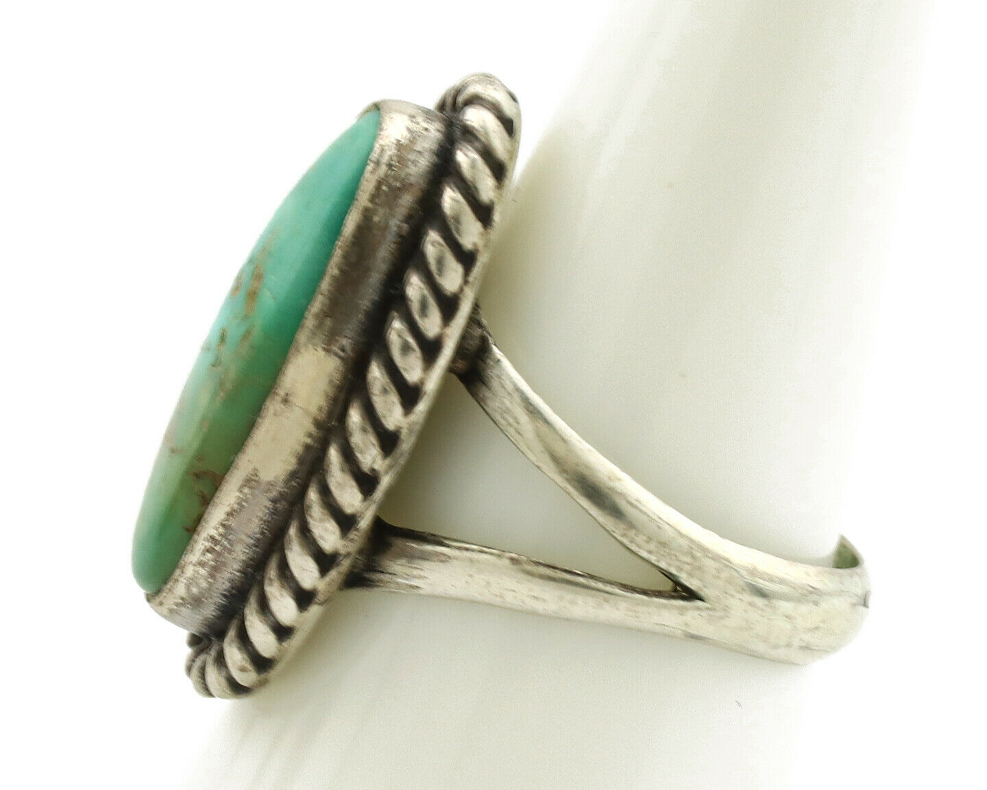 Navajo Ring .925 Silver Royston Turquoise Native American Artist C.1980's