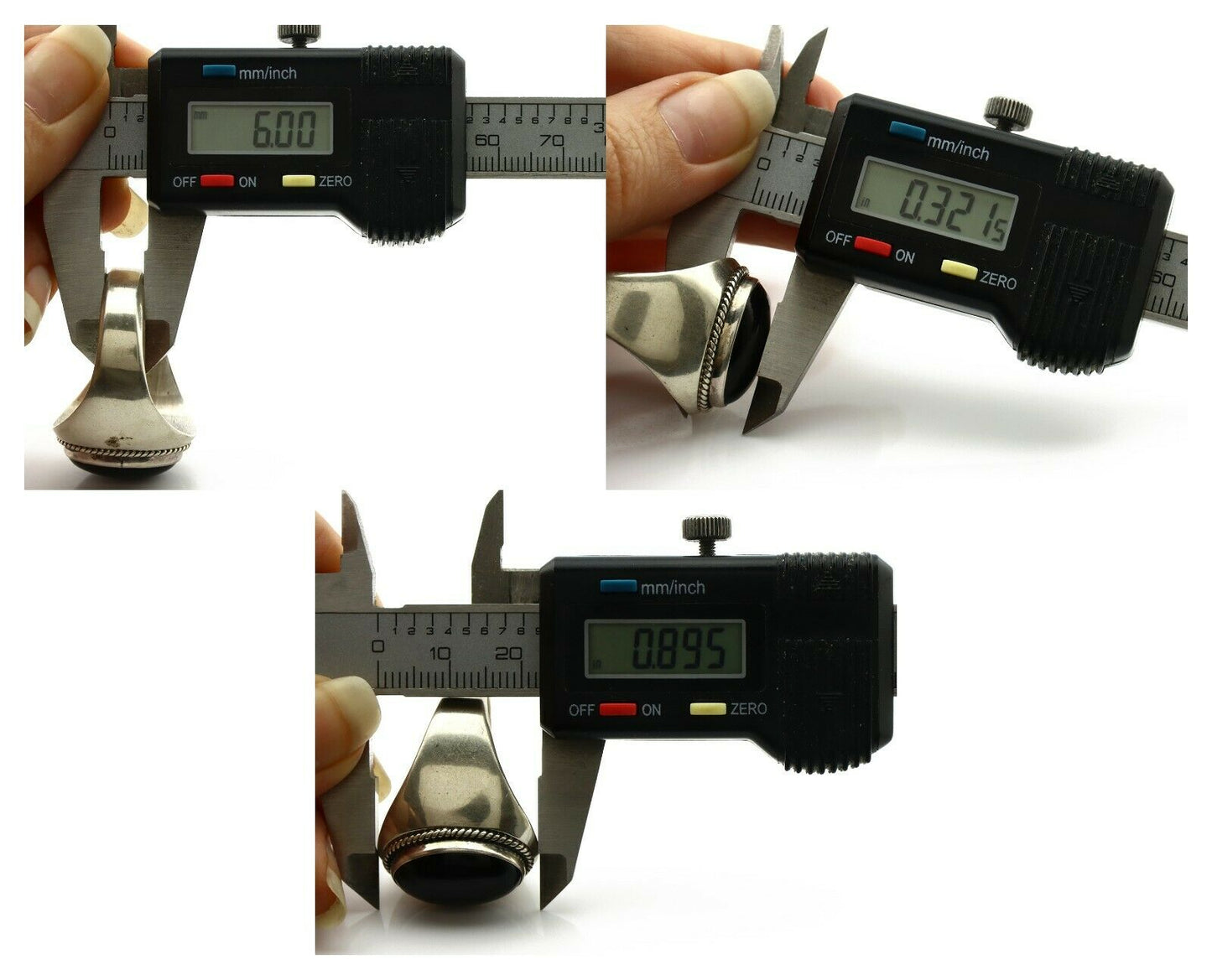 Navajo Ring .925 Silver Handmade Black Onyx Native American Artist C.80's