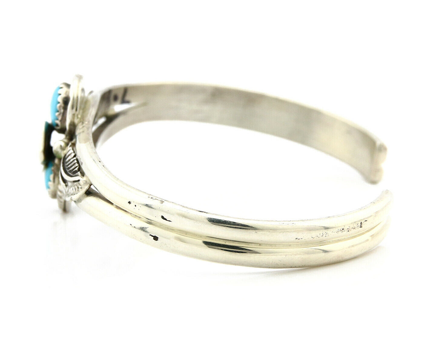 Navajo Bracelet .925 Silver Sleeping Beauty Turquoise Native C.80's