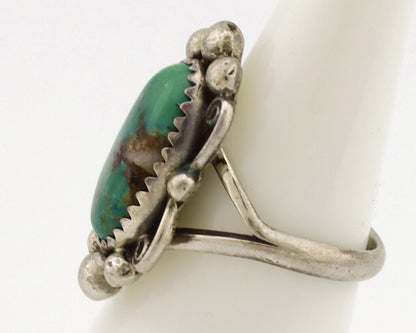 Navajo Ring .925 Silver Natural Turquoise Native American Artist C.1980's
