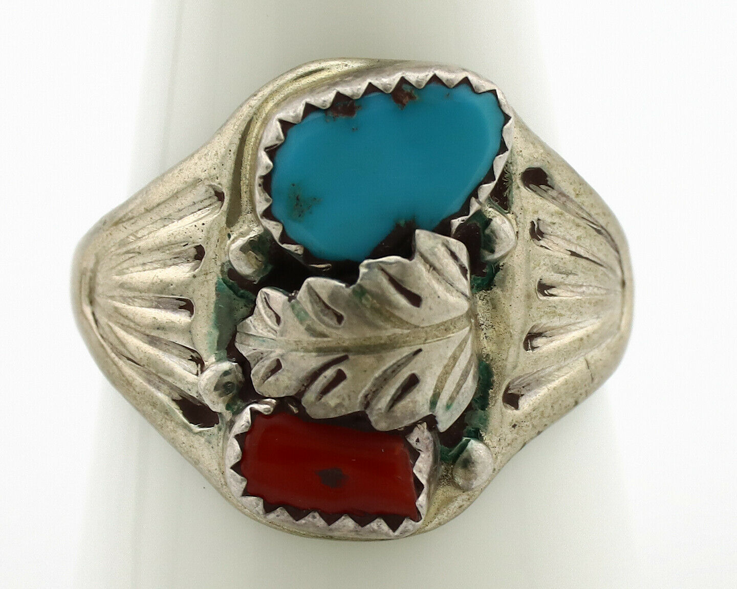 Navajo Ring .925 Silver Sleeping Beauty Turquoise Native Artist C.1980's
