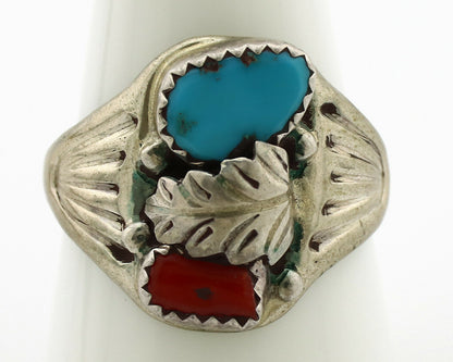 Navajo Ring .925 Silver Sleeping Beauty Turquoise Native Artist C.1980's
