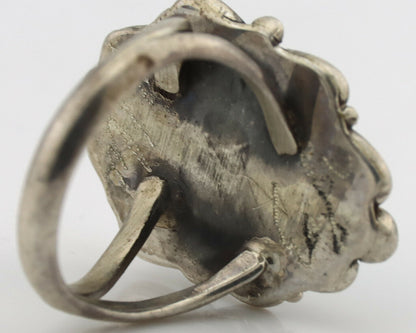 Navajo Ring .925 Silver Morenci Turquoise Artist Billy Eagle C.80's