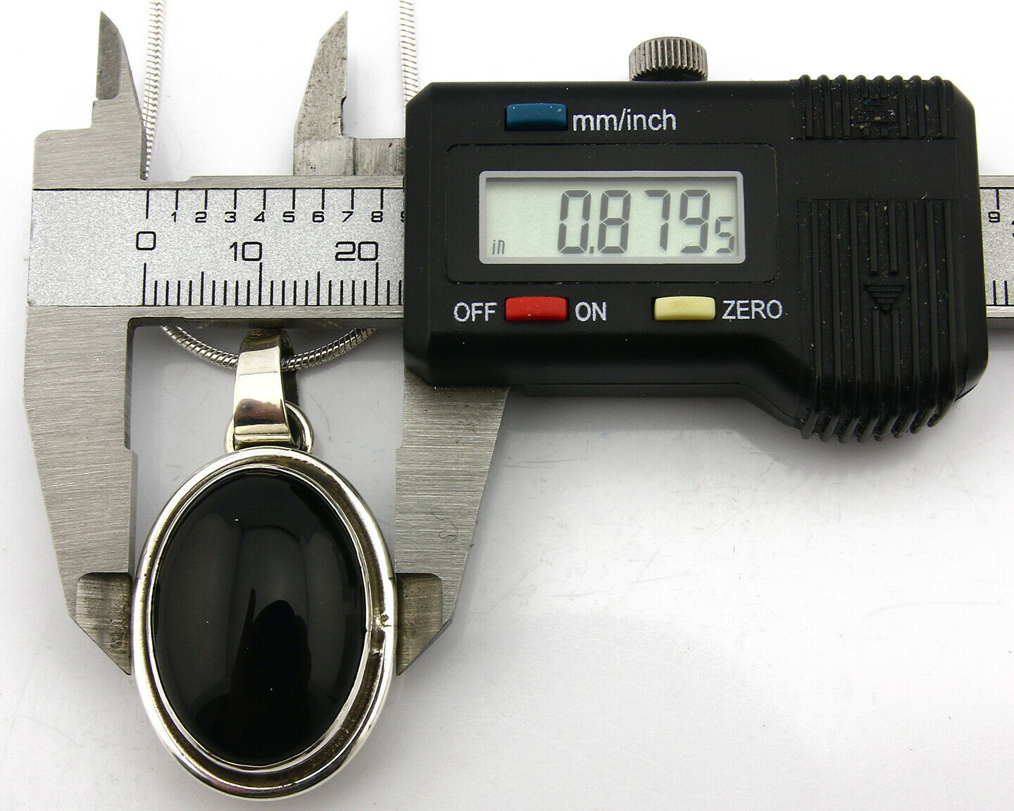 Navajo Onyx Necklace .925 Silver Artist Signed Native American C.80's