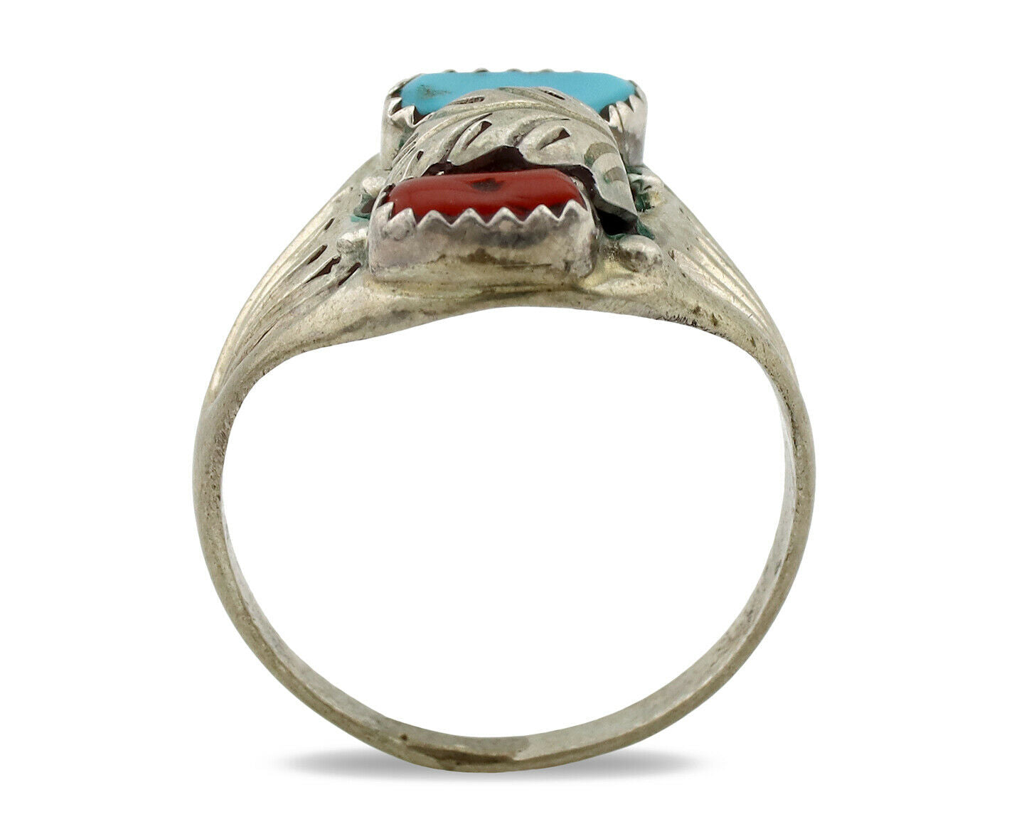Navajo Ring .925 Silver Sleeping Beauty Turquoise Native Artist C.1980's