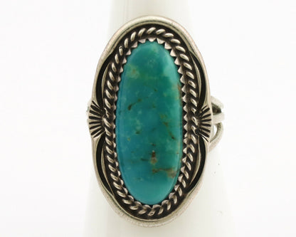 Navajo Ring .925 Silver Nevada Turquoise Native American Artist C.1980's