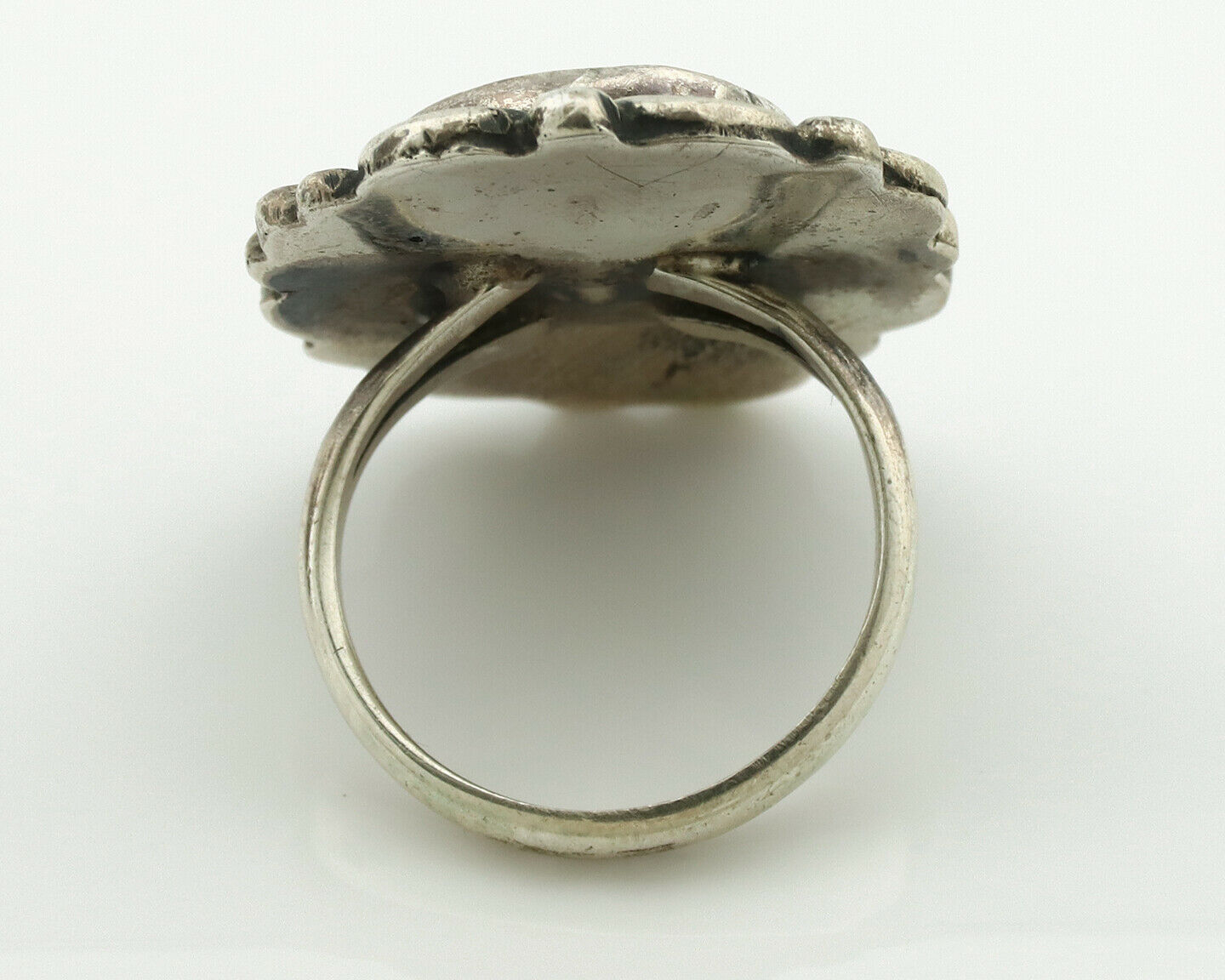 Navajo Ring .925 Silver Kingman Turquoise Native American Artist C.1980's