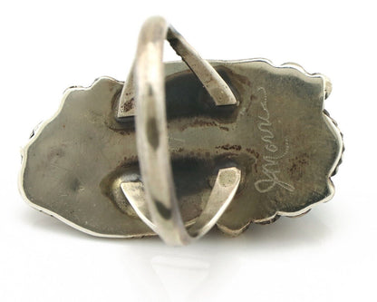 Navajo Ring 925 Silver Natural Morenci Turquoise Artist Signed Justin Morris C80
