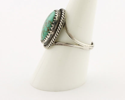 Navajo Handmade Ring 925 Silver Kingman Turquoise Artist Signed MC C.80's
