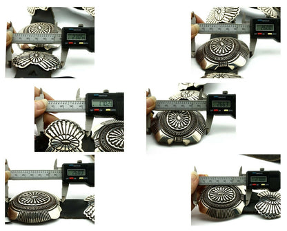 Navajo Concho Belt .925 Silver Old Pawn Native American Handmade C.80's