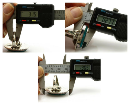 Navajo Ring .925 Silver Blue Turquoise Artist Signed M Begay C.1980's