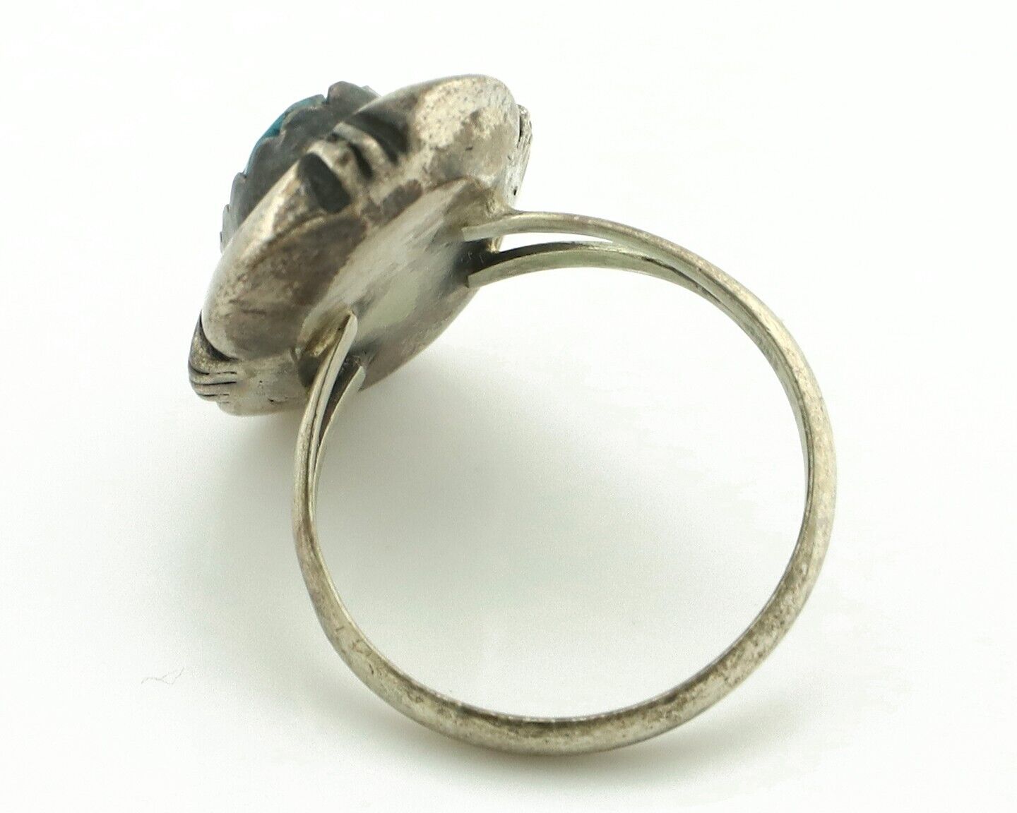 Navajo Ring .925 Silver Sleeping Beauty Turquoise Native American Artist C.80's