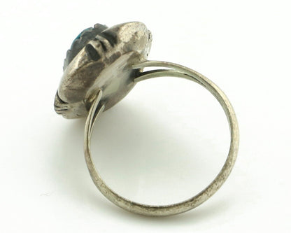 Navajo Ring .925 Silver Sleeping Beauty Turquoise Native American Artist C.80's