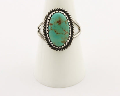 Navajo Handmade Ring 925 Silver Kingman Turquoise Artist Signed MC C.80's