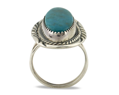 Navajo Ring 925 Silver Natural Blue Turquoise Native American Artist C.1980's