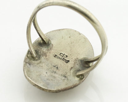 Navajo Ring .925 Silver Sleeping Beauty Turquoise Signed CP C.80's