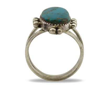 Navajo Ring .925 Silver Nevada Turquoise Artist Native American C.1980's