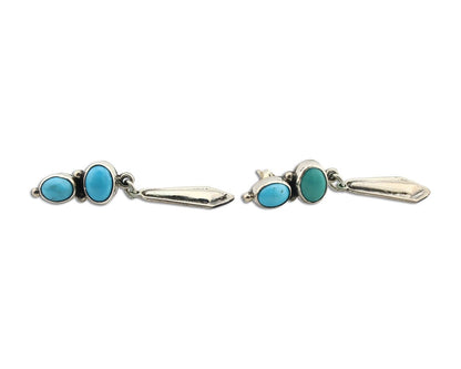 Navajo Earrings 925 Silver Natural Blue Turquoise Native American Earrings C80's