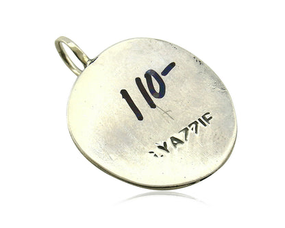 Navajo Pendant .925 Silver Kingman Turquoise Signed Artist Yazzie C.80's